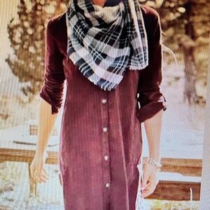 J. Jill Burgundy Long Sleeve Dress